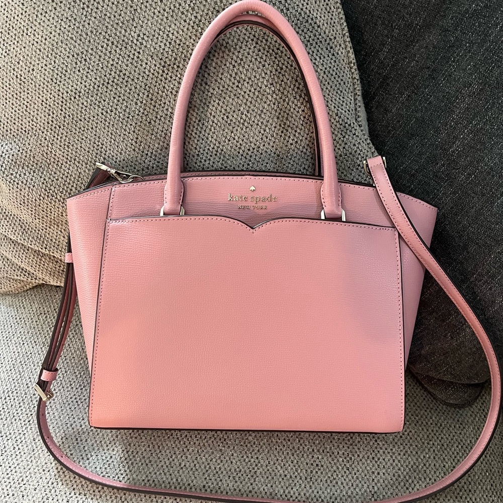 Large pink leather nwot Kate spade